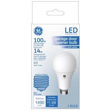 Current GE A19 E26 (Medium) LED Garage Door Bulb Soft White 100 Watt Equivalence 1 pk 93116005